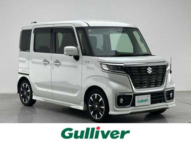 スズキ スペーシア カスタム HYBRID XS ターボ 兵庫県 2018(平30)年 4.5万km ピュアホワイトP メモリナビ/フルセグテレビ/CD/DVD/Bluetooth/ヘッドアップディスプレイ/両側パワースライドドア/ETC/オートライト/LEDヘッドライト/シートヒーター/パドルシフト/ステアリングスイッチ/アイドリングストップ/ウィンカーミラー/ドアバイザー/プッシュスタート/スペアキー/クルーズコントロール