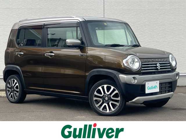 スズキ ハスラー Jスタイル Ⅲ 秋田県 2018(平30)年 4.7万km ブレイブカーキパール/スチールシルバー ４WD/衝突軽減システム/純正SDナビ（DVD/CD/BT）/フルセグ/全方位モニター/スズキ純正15インチアルミ（夏タイヤ装着）/スマートキー/アイドリングストップ/プッシュスタート/レーンキープアシスト/ダウンヒルアシストコントロール/ステアリングスイッチ/前席シートヒーター/ビルトインETC/ルーフレール/純正フロアマット/純正ドアバイザー/オートライト/オートエアコン/パワーステアリング/パワーウィンドウ/横滑り防止/盗難防止装置/寒冷地仕様/電動格納ウィンカーミラー/保証書/取扱説明書/記録簿/スペアキー×１