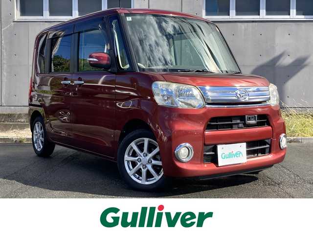 ダイハツ タント G SA 静岡県 2014(平26)年 7.3万km ファイアークォーツレッドM スマートアシスト/純正メモリーナビ（NMZP-W64D）/　AM FM　CD DVD Bluetooth /フルセグTV/両側パワースライドドア/ecoIDLE/フロントフォグランプ/ステアリングスイッチ/ベンチシート/リアロールサンシェード/純正14インチアルミホイール/スマートキー/プッシュスタート/バックカメラ/ワンオーナー