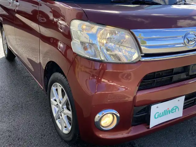 ダイハツ タント G SA 静岡県 2014(平26)年 7.3万km ファイアークォーツレッドM スマートアシスト/純正メモリーナビ（NMZP-W64D）/　AM FM　CD DVD Bluetooth /フルセグTV/両側パワースライドドア/ecoIDLE/フロントフォグランプ/ステアリングスイッチ/ベンチシート/リアロールサンシェード/純正14インチアルミホイール/スマートキー/プッシュスタート/バックカメラ/ワンオーナー