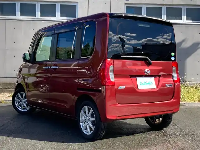 ダイハツ タント G SA 静岡県 2014(平26)年 7.3万km ファイアークォーツレッドM スマートアシスト/純正メモリーナビ（NMZP-W64D）/　AM FM　CD DVD Bluetooth /フルセグTV/両側パワースライドドア/ecoIDLE/フロントフォグランプ/ステアリングスイッチ/ベンチシート/リアロールサンシェード/純正14インチアルミホイール/スマートキー/プッシュスタート/バックカメラ/ワンオーナー