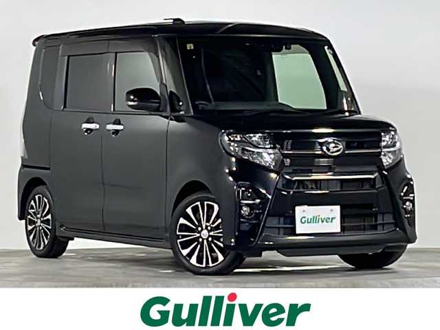 ダイハツ タント カスタム RS セレクション 広島県 2020(令2)年 5.2万km ブラックマイカメタリック 純正ナビ（フルセグ、CD、DVD、Bluetooth）/両側パワスラドア/ETC/Bカメラ/ACC/衝突軽減ブレーキ/オートライト/LEDヘッドライト/コーナーセンサー/純正アルミホイール/純正フロアマット/スマートキー／プッシュスタート