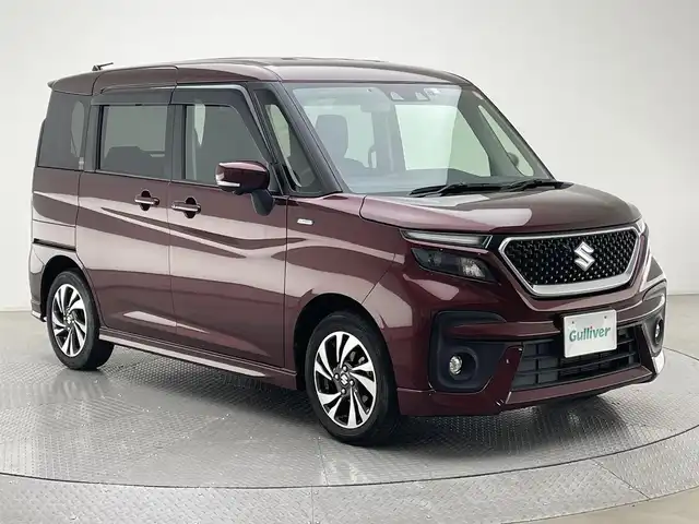 スズキ ソリオ バンディット HV MV 兵庫県 2023(令5)年 3万km メロウディープレッドパール 純正メモリナビ/フルセグ CD DVD BT HDMI/全方位モニター/両側パワースライドドア/レーダークルーズコントロール/衝突軽減ブレーキ/LKA/コーナーセンサー/前後ドライブレコーダー/シートヒーター/LEDヘッドライト/LEDフォグライト/オートライト/純正エンジンスターター/スマートキー/スペアキー