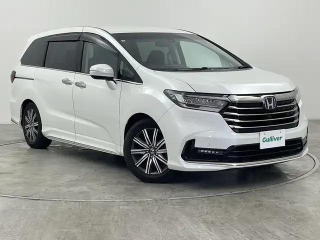 ホンダ オデッセイ アブソルート 群馬県 2021(令3)年 3.4万km プラチナホワイトパール ・ホンダセンシング/・１０インチインターナビ/T V/・マルチビューカメラ/・両側パワースライドドア/・クルーズコントロール/・ETC2.0/・ドライブレコーダー/・前後コーナーセンサー/・スマートキー/・レーンアシスト/・横滑り防止装置/・衝突被害軽減システム/・盗難防止装置/・ABS/・SRSエアバッグ（運転席/助手席/サイド/カーテン）