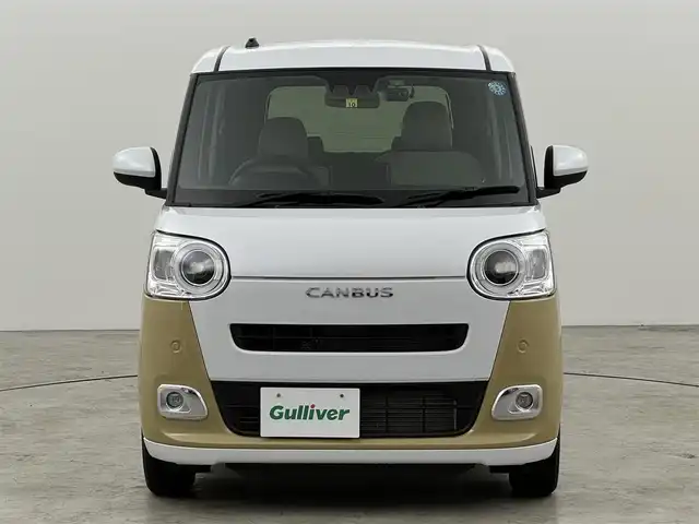 ダイハツ ムーヴ キャンバス ストライプス G 福岡県 2022(令4)年 1.2万km シャイニングホワイトパール/サンドベージュメタリック 純正ナビ／フルセグＴＶ　/バックカメラ　/ホッとカップホルダー　/前後ドライブレコーダー　/コーナーセンサー　/衝突被害軽減ブレーキ　/アイドリングストップ　/両側電動スライドドア　/シートヒーター　/プッシュスタート