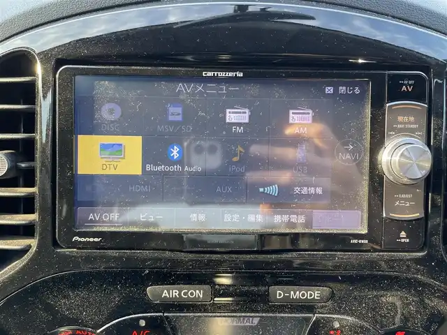 日産 ジューク 15RX 静岡県 2015(平27)年 5.3万km ブリリアントホワイトパール 社外ナビ　/・フルセグＴＶ　/・Ｂｌｕｅｔｏｏｔｈ接続　/・ＤＶＤ再生　/プッシュスタート　/スマートキー　/スペアキー　/オートライト/ＥＴＣ　/アイドリングストップ　/純正フロアマット/取扱説明書/保証書