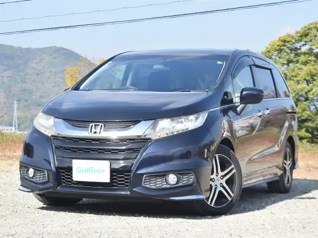 ホンダ オデッセイ アブソルート 20thアニバーサリー 兵庫県 2014(平26)年 2.1万km 黒 ワンオーナー/純正ナビ/バックカメラ/ETC/フルセグTV/両側パワースライドドア/CTBA/ステアリングリモコン/クルーズコントロール/パドルシフト/LEDヘッドライト/あんしんパッケージ/オートライト/純正アルミホイール/スマートキー