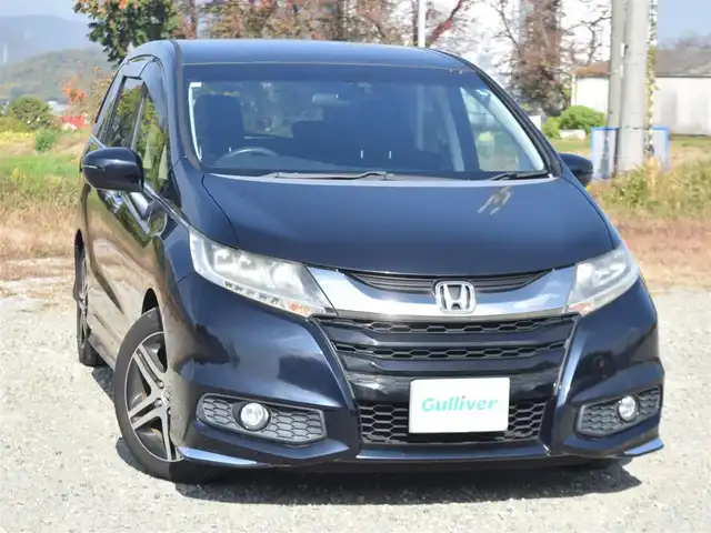 ホンダ オデッセイ アブソルート 20thアニバーサリー 兵庫県 2014(平26)年 2.1万km 黒 ワンオーナー/純正ナビ/バックカメラ/ETC/フルセグTV/両側パワースライドドア/CTBA/ステアリングリモコン/クルーズコントロール/パドルシフト/LEDヘッドライト/あんしんパッケージ/オートライト/純正アルミホイール/スマートキー