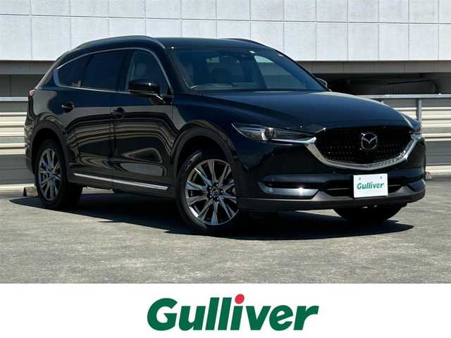 マツダ ＣＸ－８ XD Lパッケージ 静岡県 2022(令4)年 2.5万km ジェットブラックマイカ ６人乗り/純正１０．２５ＳＤナビ/フルセグＴＶ/３６０カメラ/ＢＯＳＥサウンド/レーダークルーズ/電動リアゲート/赤本革シート/パーキングセンサー/ETC/前後席シートヒーター/運転席電動シート/電動シート/ＢＳＭ/ＨＵＤ/ルーフレール/純正１９ＡＷ