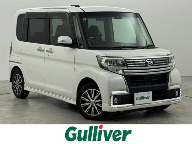ダイハツ タント カスタム X トップED SAⅡ 福岡県 2016(平28)年 6.6万km パールホワイトⅢ 社外ナビ（フルセグＴＶ）　/ＥＴＣ　/衝突軽減ブレーキ　/横滑り防止装置　/アイドリングストップ　/片側電動スライドドア　/プッシュスタート　/電動格納式ドアミラー　/ハーフレザー　/純正１４インチＡＷ　/ＬＥＤライト