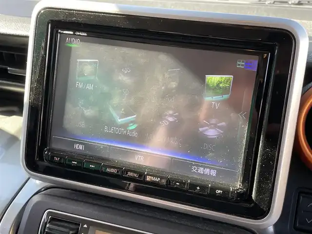 スズキ スペーシア ギア HYBRID XZターボ 岡山県 2021(令3)年 2.7万km デニムブルー ガンメタリック 2トーン 全方位モニター用カメラパッケージ/・アラウンドビューモニター/・ヘッドアップディスプレイ/ワンオーナー/純正SDナビ【CN-RZ866】/（フルセグ/BTオーディオ/DVD）/セーフティサポート/・アダクティブクルーズコントロール/・車線逸脱警報機能/・デュアルカメラブレーキサポート/ターボ/両側パワースライドドア/前席シートヒーター/ETC/ドライブレコーダー前後/取扱説明書/保証書/スペアキー×1