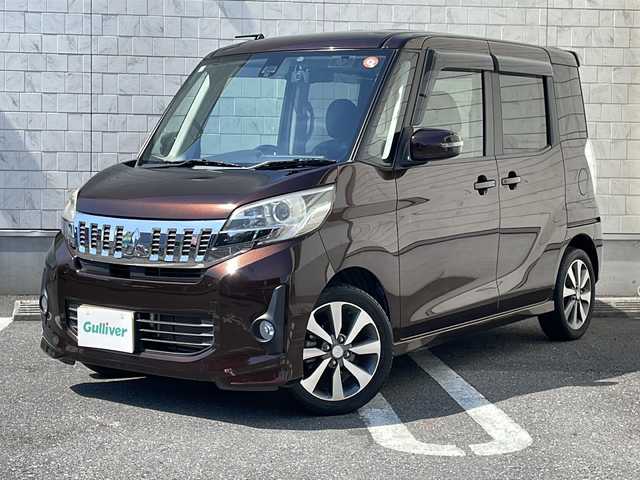 三菱 ｅＫスペース カスタムT e－アシスト 埼玉県 2015(平27)年 4.9万km ショコラブラウンP 衝突軽減ブレーキ/純正SDナビ/　【Bluetooth/フルセグTV/DVD/CD】/バックカメラ/両側パワースライド/社外ドライブレコーダー/スマートキー/スペアキー×1/スタッドレスタイヤ車載/純正フロアマット/ETC