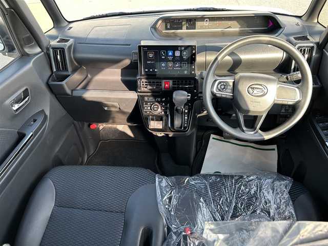 ダイハツ タント カスタム X 広島県 2023(令5)年 2.1万km シャイニングホワイトパール 純正9インチディスプレイオーディオ/　【フルセグTV/BT/USB/HDMI/AppleCarPlay】/バックカメラ/スマートアシスト/・衝突被害軽減ブレーキ/・車線逸脱抑制機能/・車線逸脱警報/・車線逸脱制御/・標識認識機能/・ふらつき警報機能/両側パワースライドドア/ハーフレザーシート/前席シートヒーター/クリアランスソナー/ETC/ドライブレコーダー/オートホールド/オートリトラミラー/オートライト/純正LEDライト/フォグランプ/スマートキー/プッシュスタート/アイドリングストップ/純正アルミホイール 14インチ/純正ドアバイザー/ロールサンシェード/ウインカーミラー/純正フロアマット/リアプライバシーガラス/スペアキー×1【スマートキー】/取扱説明書