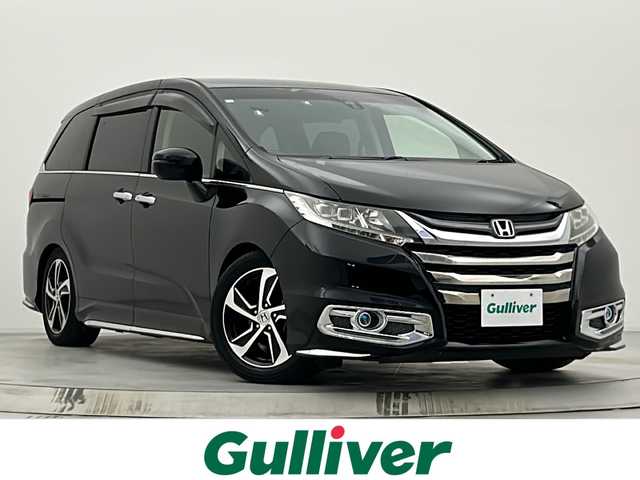ホンダ オデッセイ アブソルート 宮城県 2014(平26)年 8.3万km クリスタルブラックパール 両側パワースライドドア/純正8型ナビ/HKS車高調/バックカメラ/ビルトインETC/クルーズコントロール/パドルシフト/ハーフレザー/プッシュスタート/スマートキー/スペアキー/オートライト/LEDヘッドライト/フォグランプ/ドアバイザー/純正フロアマット/純正17インチアルミホイール/スタッドレス/AWセット車載