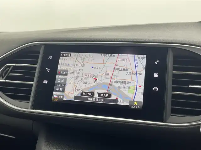 プジョー ３０８ GTライン 福井県 2019(令1)年 4万km 白 純正ナビゲーション/【AM/FM/Bluetooth電話機能/USB】/バックカメラ/ETC/ハーフレザーシート/プッシュスタート/スマートキー/オートライト/LEDヘッドライド/コーナーセンサー/パドルシフト