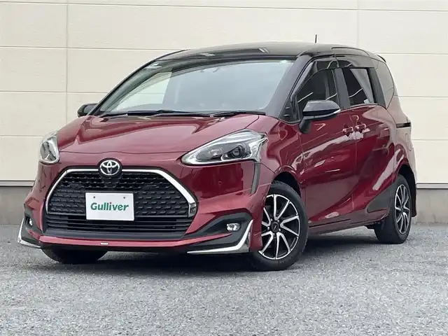 トヨタ シエンタ ファンベースG 茨城県 2019(令1)年 0.2万km ブラックマイカ/センシュアルレッドマイカ 入庫時走行距離1379キロ/10インチ社外ナビ/バックカメラ/革巻きステアリング/トヨタセーフティセンス/両側パワースライドドア/モデリスタ製エアロ/フロアマット/LEDヘッドライト/ドライブレコーダー/ETC/プッシュスタート/フォグランプ