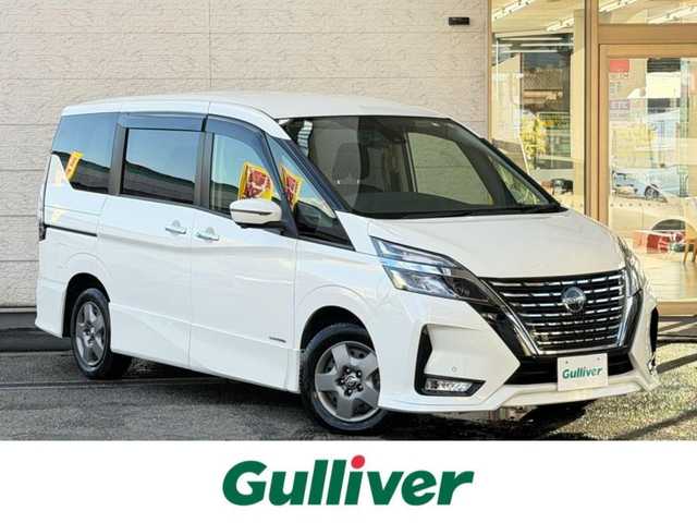 日産 セレナ ハイウェイスター V 兵庫県 2020(令2)年 6.3万km ブリリアントホワイトパール 純正ナビ/（CD/ラジオ/BT/フルセグ）/デジタルインナーミラー/全方位モニター/ETC/プロパイロット/ブラインドスポットモニター/衝突防止システム/車線逸脱抑制/オートライト/オートハイビーム/フォグランプ/アイドリングストップ/両側パワースライドドア/ドアバイザー/スタッドレスタイヤ4本車載