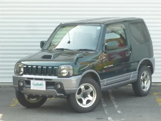 スズキ ジムニー ランドベンチャー 和歌山県 2003(平15)年 9.6万km グローブグリーンパールメタリック Clarion CDデッキ（CX-315）/　BT/CD/iPod/AUX/USB/5速MT/フォグランプ/電動格納ミラー/ドアバイザー/社外ETC/社外１６インチアルミ/取扱説明書/保証書