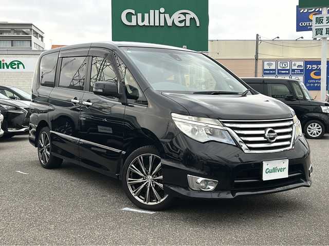 日産 セレナ ハイウェイスター Aセーフティ 石川県 2015(平27)年 5.8万km ダイヤモンドブラック 純正ナビ(MP314D-W)/フルセグ/スマートキー/全周囲カメラ/オートクルーズ/社外18インチアルミ/ETC/電動格納ミラー/レーンキープアシスト/アイドリングストップ/両側パワースライドドア/ウィンカーミラー/プッシュスタート
