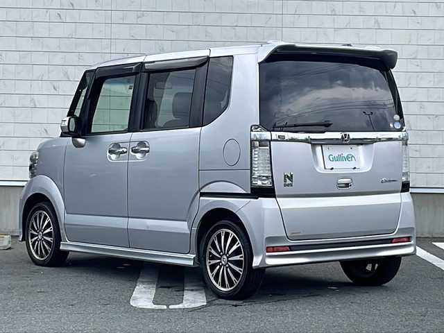 ホンダ Ｎ ＢＯＸ カスタム G ターボパッケージ 山形県 2012(平24)年 4.5万km アラバスターシルバーメタリック 禁煙車/純正ナビ(CD.DVD.SD.USB)/ワンセグ/バックカメラ/両側パワースライドドア/クルーズコントロール/パドルシフト/ETC/横滑り防止/キセノンライト/プッシュスタート/スマートキー