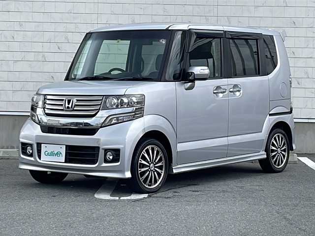 ホンダ Ｎ ＢＯＸ カスタム G ターボパッケージ 山形県 2012(平24)年 4.5万km アラバスターシルバーメタリック 禁煙車/純正ナビ(CD.DVD.SD.USB)/ワンセグ/バックカメラ/両側パワースライドドア/クルーズコントロール/パドルシフト/ETC/横滑り防止/キセノンライト/プッシュスタート/スマートキー