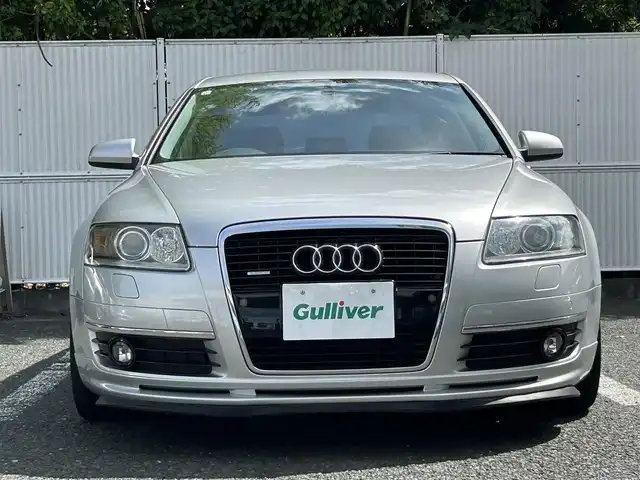 アウディ Ａ６ 3．2 FSI クワトロ 茨城県 2007(平19)年 14万km シルバーレイクM W＋サイドエアバッグ/後部サイドエアバッグ/ETC/純正モニター/バックカメラ/クルーズコントロール/パワーシート（D＋N席）/シートヒーター（全席）/本革シート