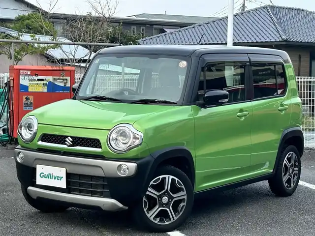 スズキ ハスラー X 愛知県 2017(平29)年 5.9万km ポジティブグリーンメタリック/ブラック2トーン 純正メーカーナビ/[AM/FM/BT/TV/CD]/純正LEDヘッドライト/純正フロアマット/純正15インチAW/ベンチシート/シートヒーター/横滑り防止装置/レーンアシスト/オートライト/エンジンスタートボタン/アイドリンクストップ/スマートキー/USB入力端子/保証書/取扱説明書/記録簿