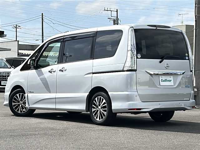 日産 セレナ HWS S HV Vセレ +SeftyⅡ 茨城県 2016(平28)年 6.7万km ブリリアントシルバー 純正8インチナビ【MM515D-L】/(地デジTV・CD・DVD・BT・ラジオ再生)/両側パワースライドドア/クルーズコントロール/衝突軽減ブレーキ/コーナーセンサー/ETC/アラウンドビューカメラ/オートライト/LEDヘッドライト/純正16inアルミホイール/フロアマット/スマートキー