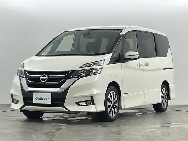日産 セレナ ハイウェイスター G 福島県 2016(平28)年 3.8万km ブリリアントホワイトパール エマージェンシーブレーキ/・レーンキープアシスト/・標識認識機能/・プロパイロット/・クリアランスソナー/純正ナビ/・型番：MM316D-W/・フルセグTV/Bluetooth/CD/DVD/・アラウンドビューモニター/・ETC/・ドライブレコーダー/・インテリジェントルームミラー/アイドリングストップ/両側パワースライドドア/・ハンズフリースライドドア/電子パーキング/・オートホールド/革巻きステアリング/・ステアリングリモコン/プッシュスタート/・スマートキー/LEDヘッドライト/・オートライト/・フォグライト/電動格納ミラー/純正フロアマット/ドアバイザー