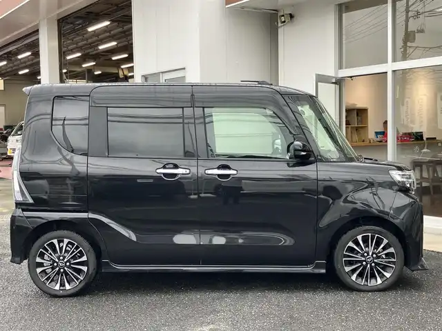 ダイハツ タント カスタム RS 山口県 2022(令4)年 3.5万km ブラックマイカメタリック 純正ディスプレイオーディオ/＆パノラミックビューカメラ/＆フルセグTV/フロアマット/ドアバイザー/純正LEDヘッドライト/純正フォグランプ/純正15インチアルミ/スマートキー/エンジンプッシュスタート/両側パワースライド/オートライト/フロントシートヒーター