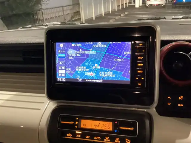 スズキ スペーシア HYBRID X 愛知県 2019(平31)年 2.5万km ピュアホワイトP ワンオーナー　/純正SDナビ　/フルセグ　/両側パワースライドドア　/シートヒーター　/レーダーブレーキサポート　/LDA /コーナーセンサー　/全方位カメラ　/バックカメラ　/アイドリングストップ　/スマートキー