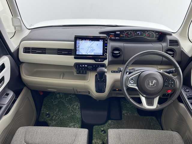 ホンダ Ｎ ＢＯＸ G EX ターボ ホンダセンシング 秋田県 2019(令1)年 3.7万km プラチナホワイトパール ４WD/社外SDナビ(Bluetooth/CD/DVD/フルセグ)/バックフロントカメラ/ビルトインETC/クルーズコントロール/車線逸脱警報/両側パワースライドドア/アイドリングストップ/社外フロアマット/純正AW/前席シートヒーター/衝突被害軽減システム/リアデアイサー/純正スチールホイール/チップアップシート/LEDヘッドライト/スマートキー