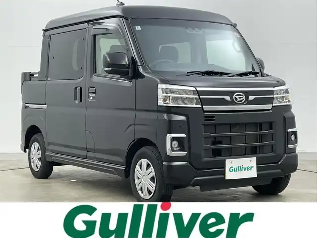 ダイハツ アトレー バン デッキバン 岡山県 2023(令5)年 2.1万km ブラックマイカメタリック 純正ナビ/NMZK-W73D/（CD/DVD/TV/BT/USB)/バックカメラ/両側パワースライドドア/LEDヘッドライト/フォグランプ/オートライト/スマートアシスト/衝突回避支援/認識支援/運転負荷軽減/駐車支援/コーナーセンサー/ETC/ドライブレコーダー/スペアキー1個