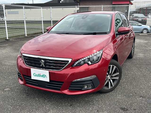 プジョー ３０８ アリュール ブルーHDi 富山県 2020(令2)年 2.1万km 赤 スマートキー（２本）/ハーフレザーシート/メーカーオプションナビ/衝突安全ブレーキ/Bluetooth/ETC2.0/ACC/レーンキープアシスト/LEDヘッドライト/フォグランプ/純正フロアマット/横滑り防止措置/アイドリングストップ/電動パーキングブレーキ/電動格納ウィンカーミラー/ブラインドスポットモニター/オートライト/オートハイビーム/パドルシフト/取扱説明書