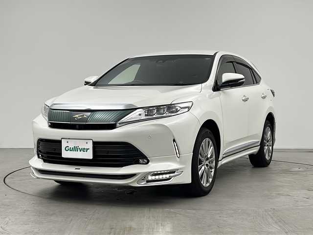トヨタ ハリアー プログレス 三重県 2019(平31)年 4.5万km ホワイトパールクリスタルシャイン 禁煙車/純正9インチナビ/・Bluetooth・フルセグ・CD/DVD・USB/JBLサウンド/TRDフルエアロ/全方位カメラ/前方ドラレコ/トヨタセーフティセンス/・プリクラッシュセーフティシステム/・レーダークルーズコントロール/デュアルオートAC/MTモード付AT/ウッドコンビステアリング/パワーバックドア/パワーシート/ハーフレザーシート/ビルドインETC２．０/100V電源