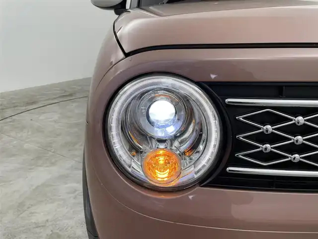 スズキ ラパン X 群馬県 2022(令4)年 1万km テラコッタピンクメタリック/ソフトベージュ 2トーン 社外ナビ フルセグTV デュアルブレーキサポート アイドリングストップ機構 ステアリングスイッチ 前席シートヒーター オートエアコン ETC LEDオートライト スマートキー 禁煙車