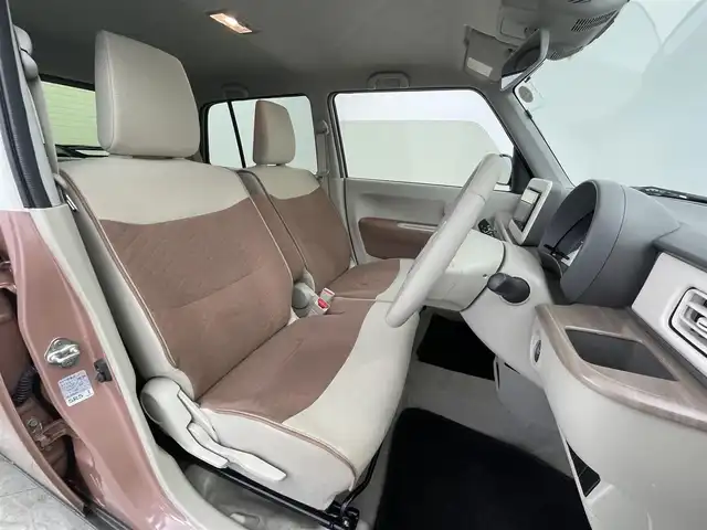 スズキ ラパン X 群馬県 2022(令4)年 1万km テラコッタピンクメタリック/ソフトベージュ 2トーン 社外ナビ フルセグTV デュアルブレーキサポート アイドリングストップ機構 ステアリングスイッチ 前席シートヒーター オートエアコン ETC LEDオートライト スマートキー 禁煙車