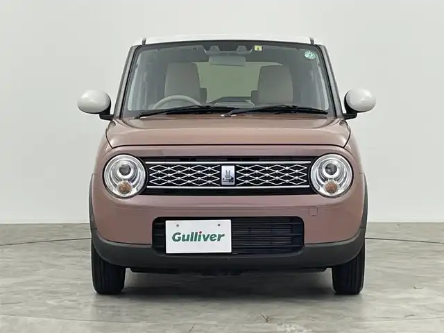 スズキ ラパン X 群馬県 2022(令4)年 1万km テラコッタピンクメタリック/ソフトベージュ 2トーン 社外ナビ フルセグTV デュアルブレーキサポート アイドリングストップ機構 ステアリングスイッチ 前席シートヒーター オートエアコン ETC LEDオートライト スマートキー 禁煙車