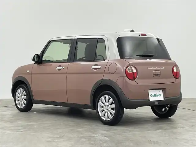 スズキ ラパン X 群馬県 2022(令4)年 1万km テラコッタピンクメタリック/ソフトベージュ 2トーン 社外ナビ フルセグTV デュアルブレーキサポート アイドリングストップ機構 ステアリングスイッチ 前席シートヒーター オートエアコン ETC LEDオートライト スマートキー 禁煙車