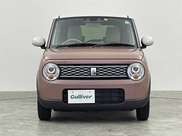 スズキ ラパン X 群馬県 2022(令4)年 1万km テラコッタピンクメタリック/ソフトベージュ 2トーン 社外ナビ フルセグTV デュアルブレーキサポート アイドリングストップ機構 ステアリングスイッチ 前席シートヒーター オートエアコン ETC LEDオートライト スマートキー 禁煙車