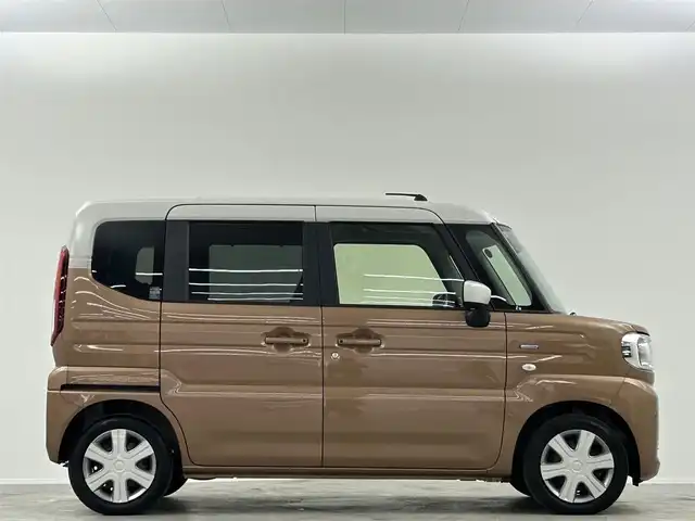 スズキ スペーシア HYBRID X 埼玉県 2023(令5)年 0.1万km オレンジ ツートーンルーフ　デュアルセンサーブレーキサポート　（衝突被害軽減ブレーキ）　両側パワースライドドア　スマート　プッシュスタート　ＬＥＤヘッドライト　オートライト