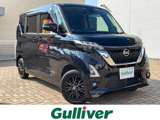 日産 ルークス ハイウェイスター X 鳥取県 2020(令2)年 3.7万km ブラック ワンオーナー/純正SDナビ（MM319D-L）/　【フルセグ/CD/DVD/BT/SD】/前席シートヒーター/ステアリングスイッチ/バックカメラ/全周囲カメラ/左側パワースライドドア/アイドリングストップ/ヘッドライトレベライザー/LEDヘッドライト（AUTO機能付き）/　・フォグランプ/プッシュスタート/コーナーセンサー/純正フロアマット/純正ドアバイザー/衝突軽減システム/盗難防止装置/新車保証書/取扱説明書/スペアキー有