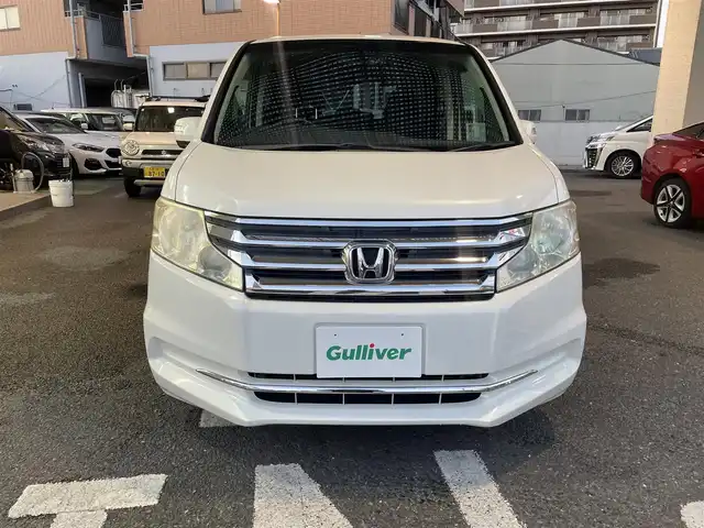 ホンダ ステップワゴン G コンフォートセレクション 長崎県 2014(平26)年 5.4万km ホワイトオーキッドパール 純正HDDナビ/フルセグTV/バックカメラ/ビルトインETC/両側パワースライドドア/前後ドライブレコーダー/純正フロアマット/クルーズコントロール/HIDヘッドライト/スマートキー/保証書/取扱説明書