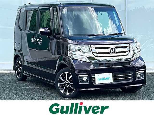 ホンダ Ｎ ＢＯＸ カスタム ターボ SSパッケージ 福岡県 2016(平28)年 6.7万km プレミアムベルベットパープル・パール 社外ナビ7インチ(CN-RS02D)/バックカメラ/シティブレーキアクティブシステム/ビルトインETC/社外360度ドラレコ(DRV-C750)/全席シートヒーター/両側パワースライドドア/HIDヘッドライト/ハーフレザーシート