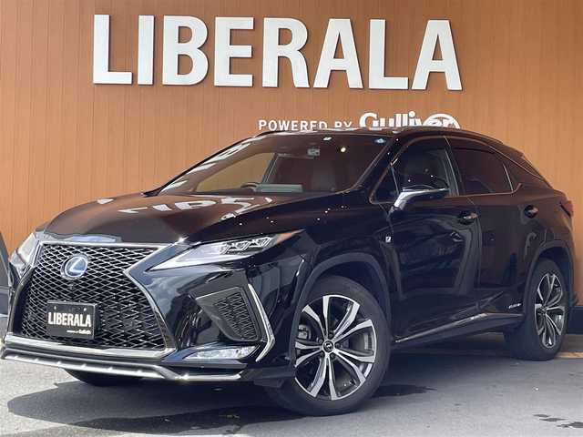 レクサス ＲＸ 450h Fスポーツ 高知県 2020(令2)年 4万km ブラック LEXUS SAFETY SYSTEM +/純正ナビ/ 【AM/FM/フルセグTV/BT】/ブラックレザーシート/　【シートヒーター＆エアシート】/D/N席パワーシート/ハンドルヒーター/パワーバックドア/360°カメラ/バックカメラ/純正２０インチAW