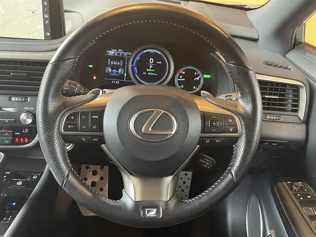 レクサス ＲＸ 450h Fスポーツ 高知県 2020(令2)年 4万km ブラック LEXUS SAFETY SYSTEM +/純正ナビ/ 【AM/FM/フルセグTV/BT】/ブラックレザーシート/　【シートヒーター＆エアシート】/D/N席パワーシート/ハンドルヒーター/パワーバックドア/360°カメラ/バックカメラ/純正２０インチAW