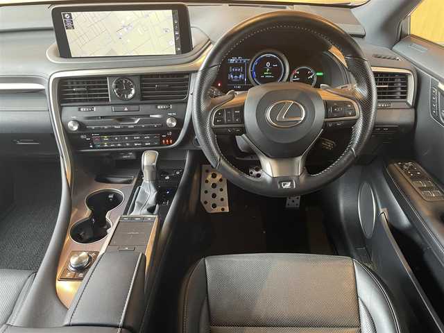 レクサス ＲＸ 450h Fスポーツ 高知県 2020(令2)年 4万km ブラック LEXUS SAFETY SYSTEM +/純正ナビ/ 【AM/FM/フルセグTV/BT】/ブラックレザーシート/　【シートヒーター＆エアシート】/D/N席パワーシート/ハンドルヒーター/パワーバックドア/360°カメラ/バックカメラ/純正２０インチAW