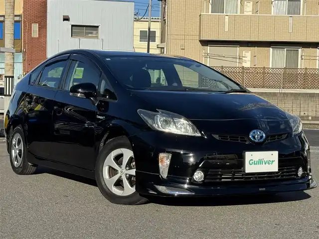 トヨタ プリウス S 千葉県 2014(平26)年 3.5万km ブラック ワンオーナー車/純正8インチナビ/フルセグTV/Bluetooth/バックカメラ/フロントモデリスタエアロ/HIDライト/ETC/W＋サイドエアバッグ/スマートキー/保証書・取説