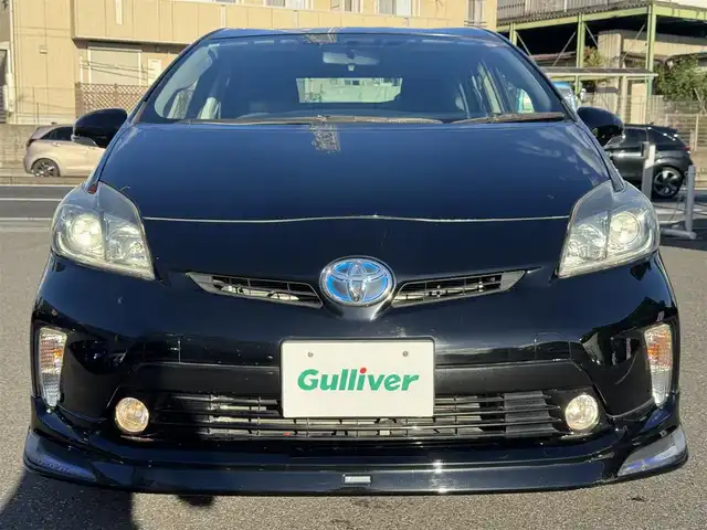 トヨタ プリウス S 千葉県 2014(平26)年 3.5万km ブラック ワンオーナー車/純正8インチナビ/フルセグTV/Bluetooth/バックカメラ/フロントモデリスタエアロ/HIDライト/ETC/W＋サイドエアバッグ/スマートキー/保証書・取説