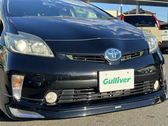 トヨタ プリウス S 千葉県 2014(平26)年 3.5万km ブラック ワンオーナー車/純正8インチナビ/フルセグTV/Bluetooth/バックカメラ/フロントモデリスタエアロ/HIDライト/ETC/W＋サイドエアバッグ/スマートキー/保証書・取説